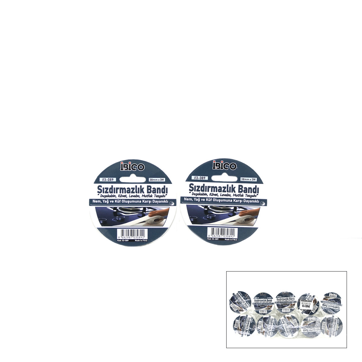 10 Adet 38mmx3mt Su Sızdırmaz Bant Beyaz Bx40