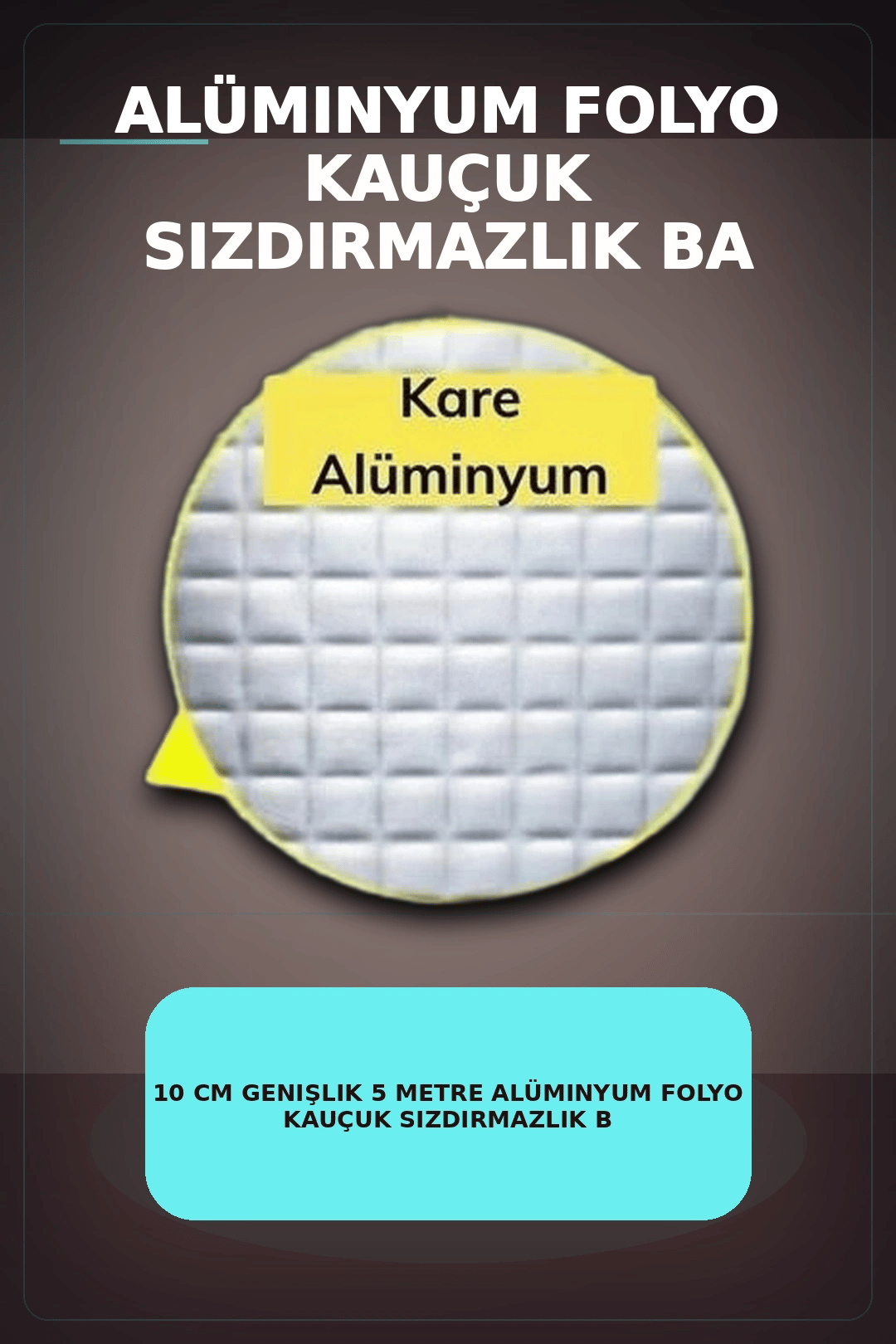 10 cm Genişlik 5 Metre Alüminyum Folyo Kauçuk Sızdırmazlık Bandı - Çatı Boru Duvar Onarım BX-313438