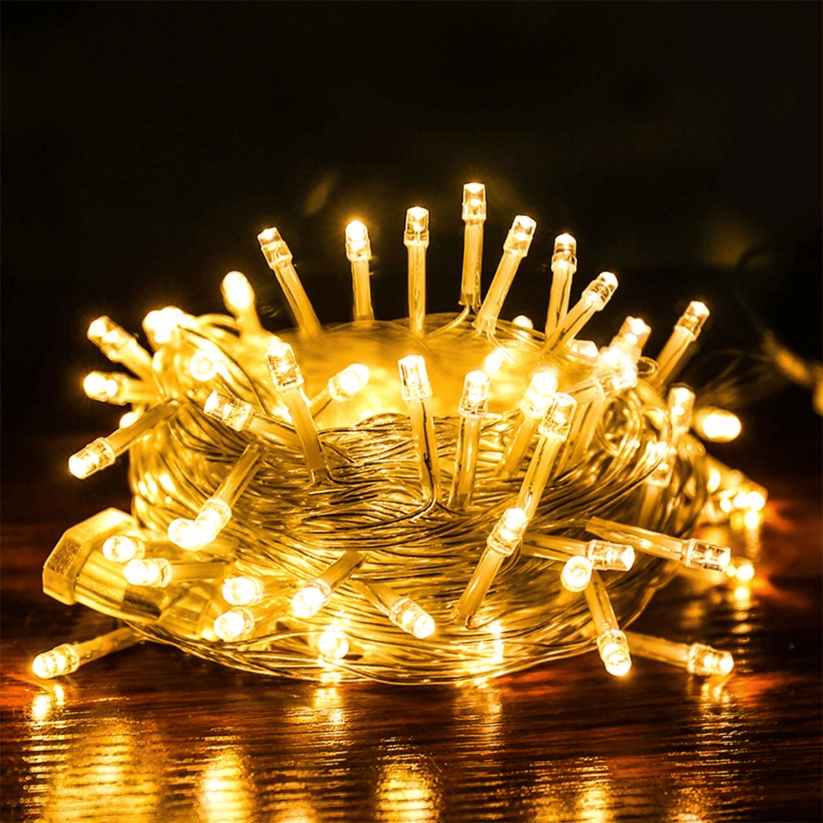 10 Metre 100 Ledli 8 Fonksiyonlu Dekoratif Lambader Sarı Lamba Bx40