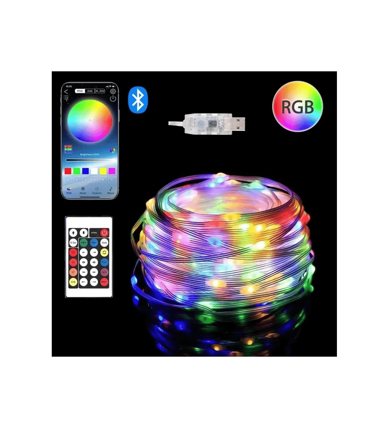 10 Metre, Led Şerit, Usb Bağlantılı, Kumandalı, Ambiyans Işığı Sdr-led-109 Bx40