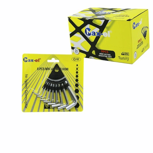 10 Parça  Kartlı Alyan Anahtar Takım Seti120mm-no-1.5-10 Bx40