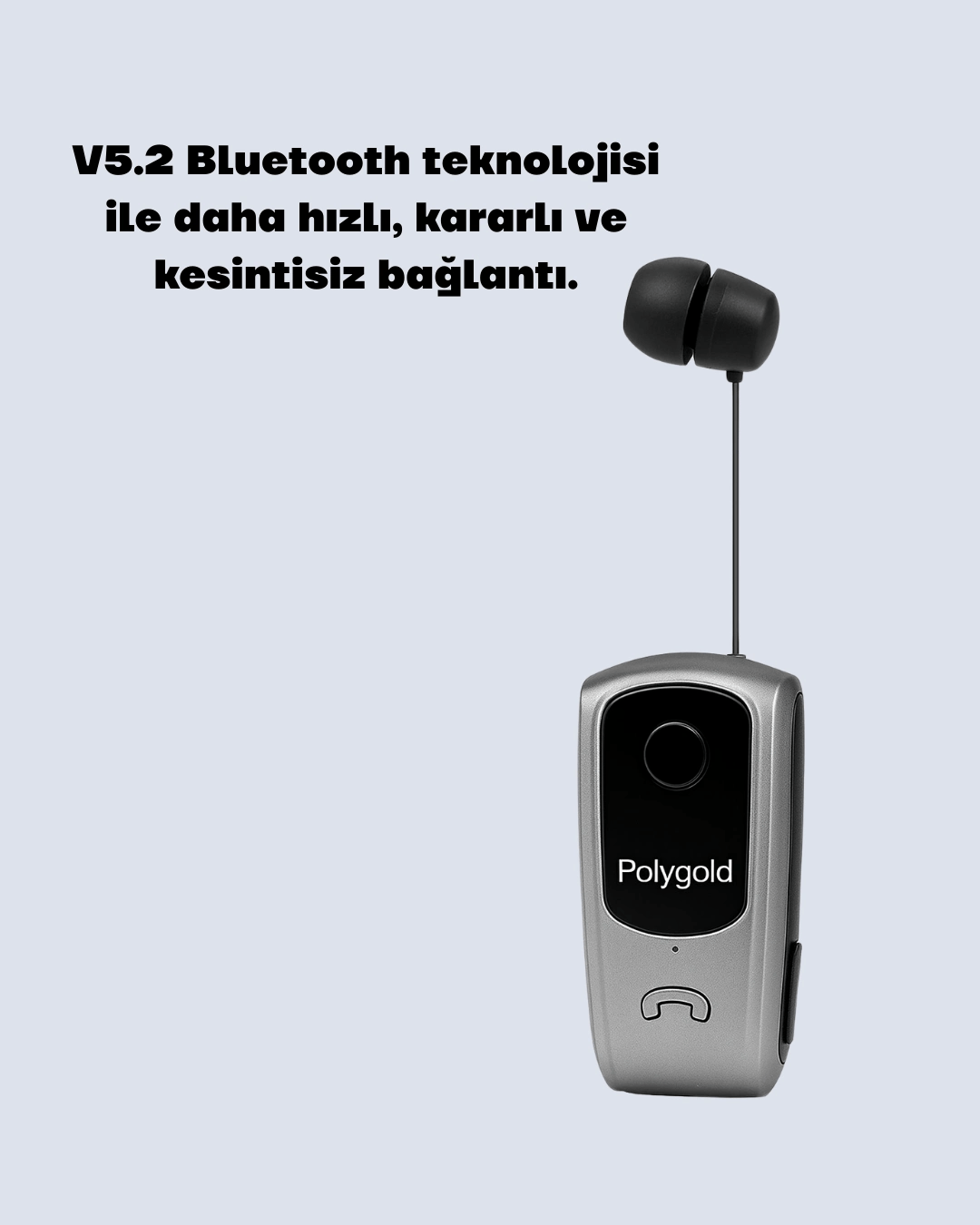 10 Saat Konuşma Süreli Klipsli Bluetooth Kulaklık