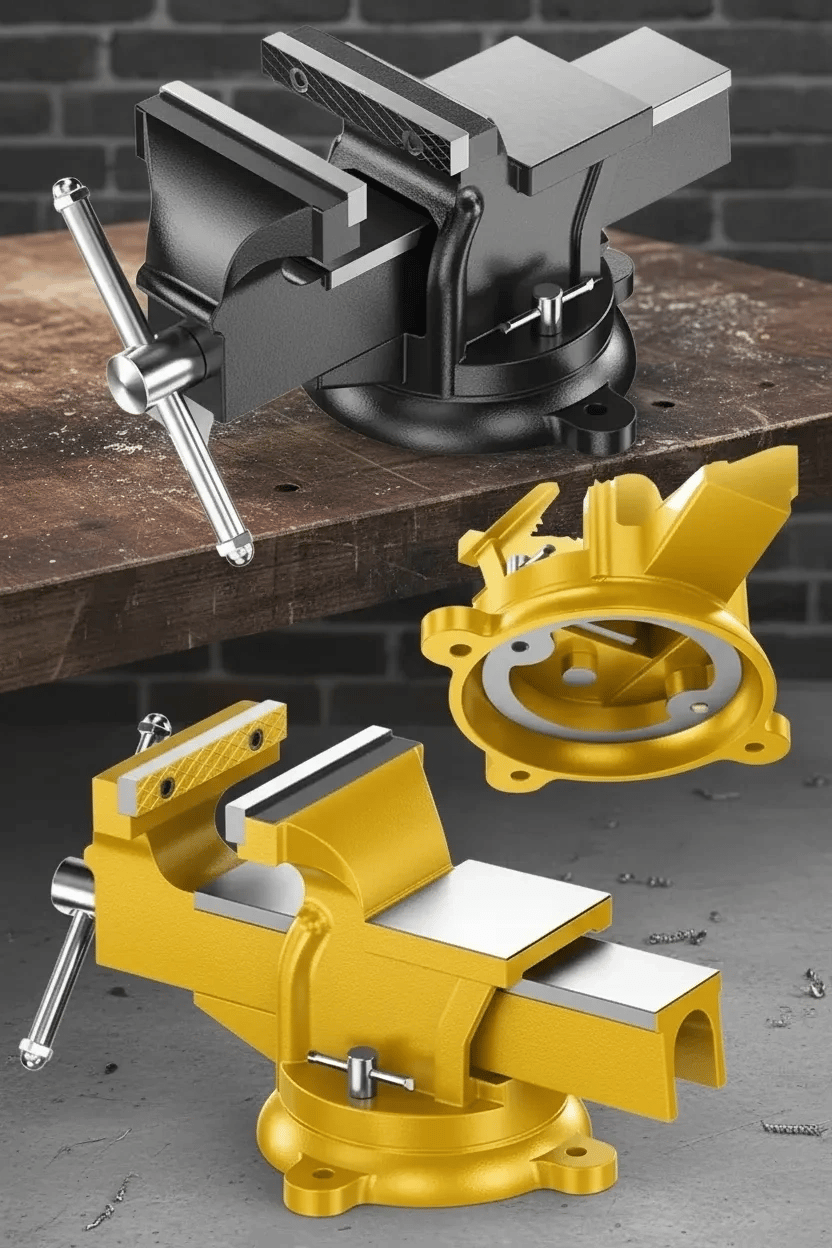 100 mm Sağlam Metal Gövde Sabit Tezgah Masa Mengenesi