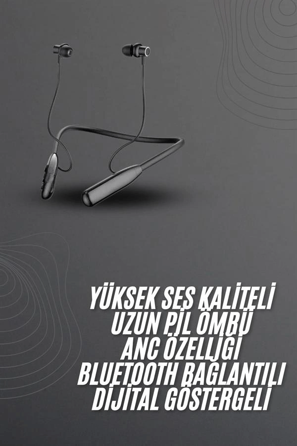 100 Saat Bluetooth Kulaklık Dijital Göstergeli ANC Özelliği Kablolu