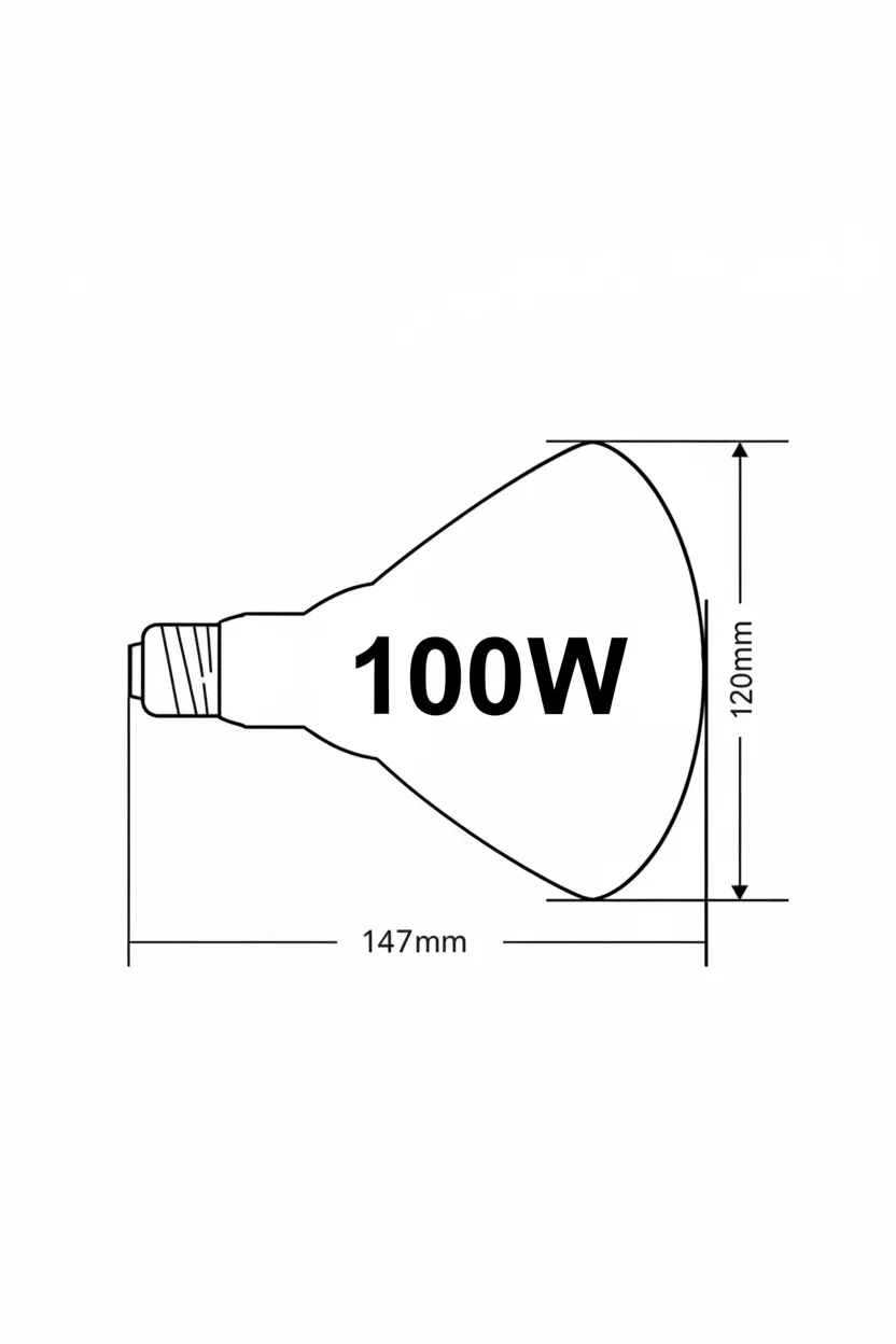 100W Isıtıcı Ampul Kırmızı Isı Lambası Civciv Kümes Kuluçka E27 Duy Isıtma Ampulü