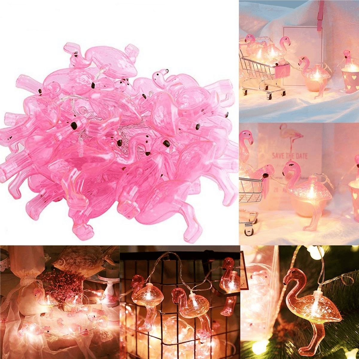 10'lu Pilli Led Flamingo Dekoratif Işık Zinciri Aydınlatma 1,5 Mt Bx40