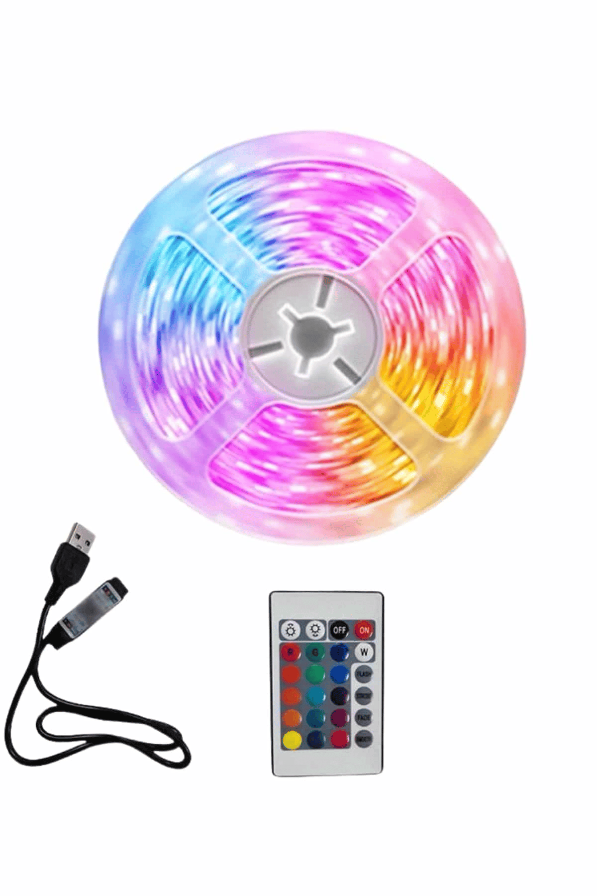 10M Şerit Led İç Mekan Renkli Rgb Şerit Led Kumandalı