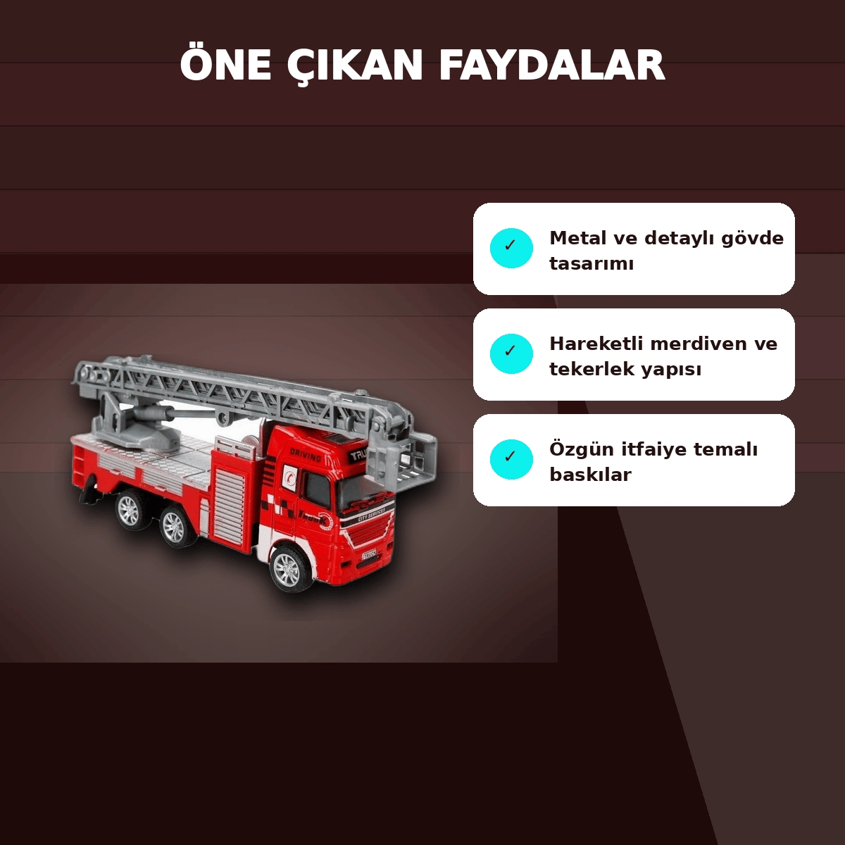 11,5 cm Die-Cast Metal Model Araç - Eco Lounge Serisi - İtfaiye, Tanker veya Kurtarıcı Seçeneği