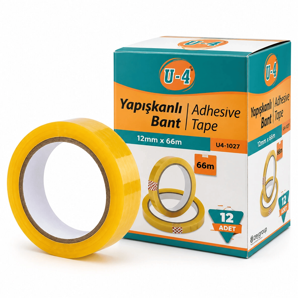 12 Adet - 12mmx66mt Para Bantı Okul - Ofis - Kırtasiye Bx40
