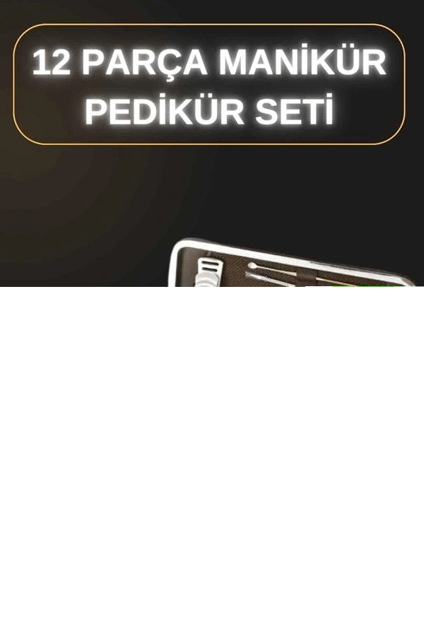 12 Parça Manikür Pedikür Seti Özel Deri Çanta El Ayak Bakımı Akne ve Sivilce Temizleme