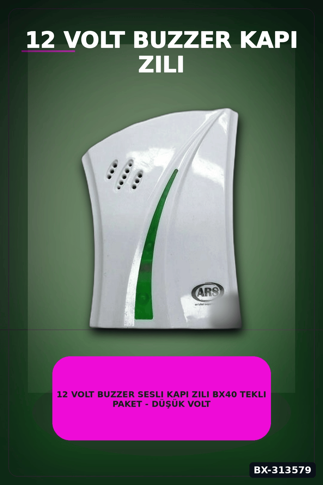 12 Volt Buzzer Sesli Kapı Zili Bx40 Tekli Paket - Düşük Voltajlı Kapı Zili BX-313579