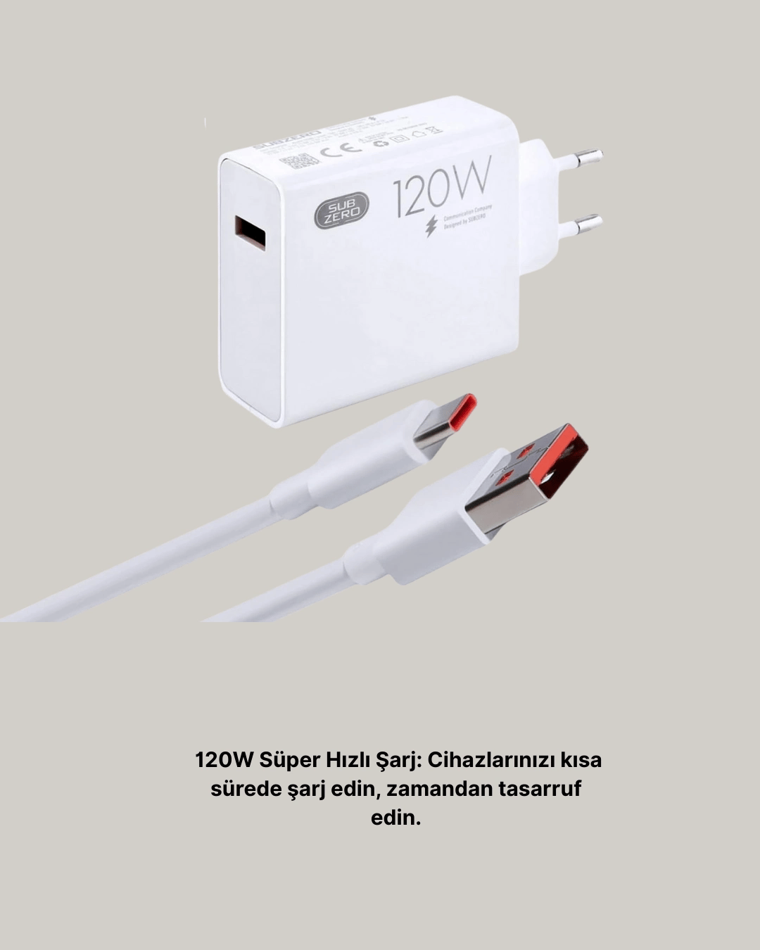 120W Mi Turbo Destekli Hızlı Şarj Cihazı Type-C Uyumlu Akım Korumalı