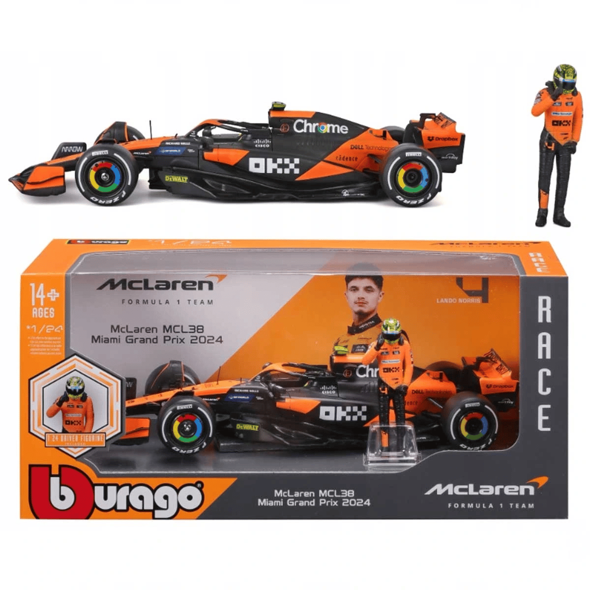 1:24 Formula 1 McLaren MCL38 Miami Grand Prix 2024