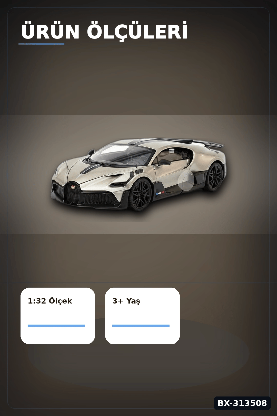 1:32 Ölçek Bugatti Divo Metal Diecast Model Araba - Çek Bırak Özellikli, Lisanslı BX-313508