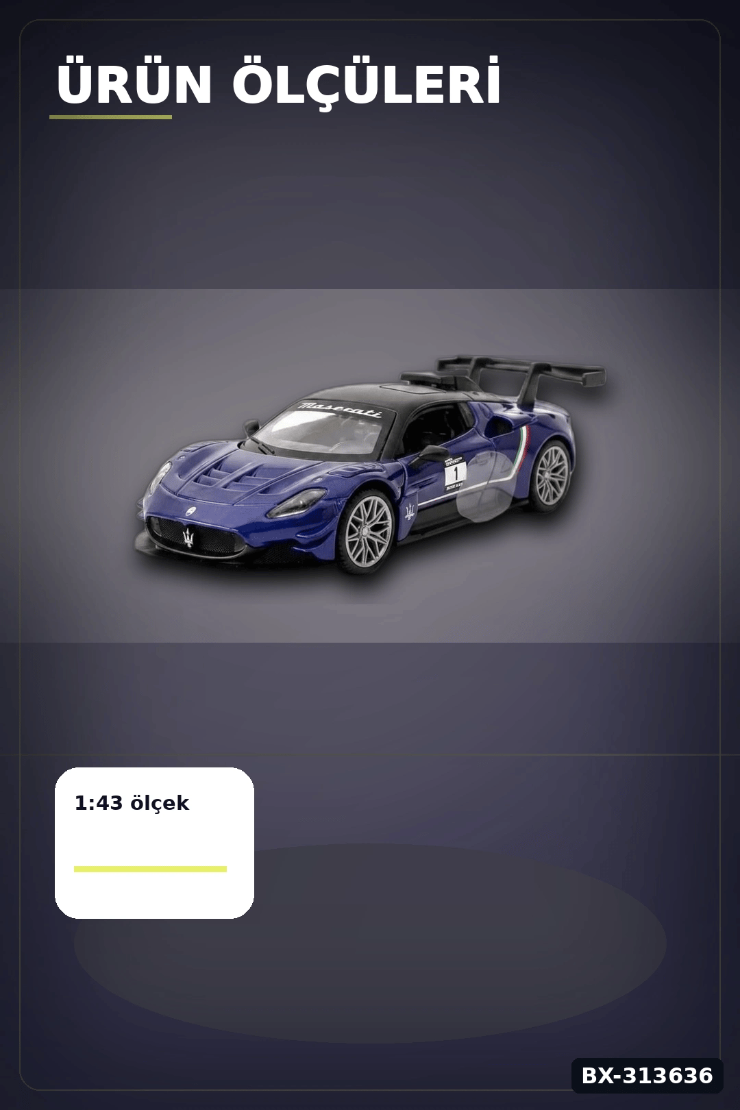 1:43 Lisanslı Metal Maserati GT2 Çek Bırak Model Araba - Koleksiyonluk Oyuncak BX-313636