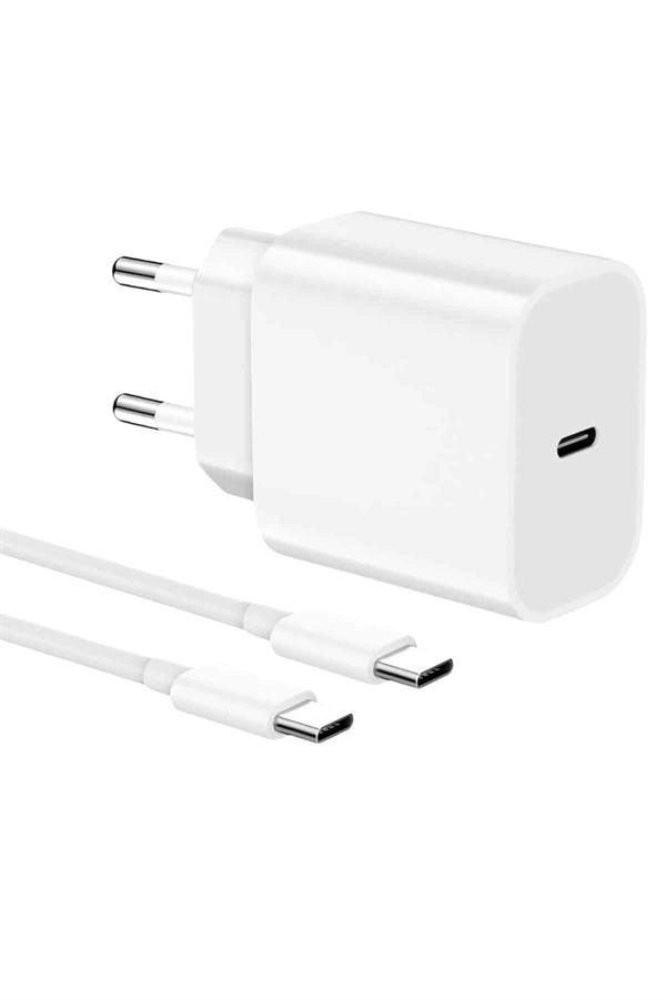 15/Pro/Pro Max 25W İOS Uyumlu Hızlı Şarj Aleti Adaptörlü Beyaz