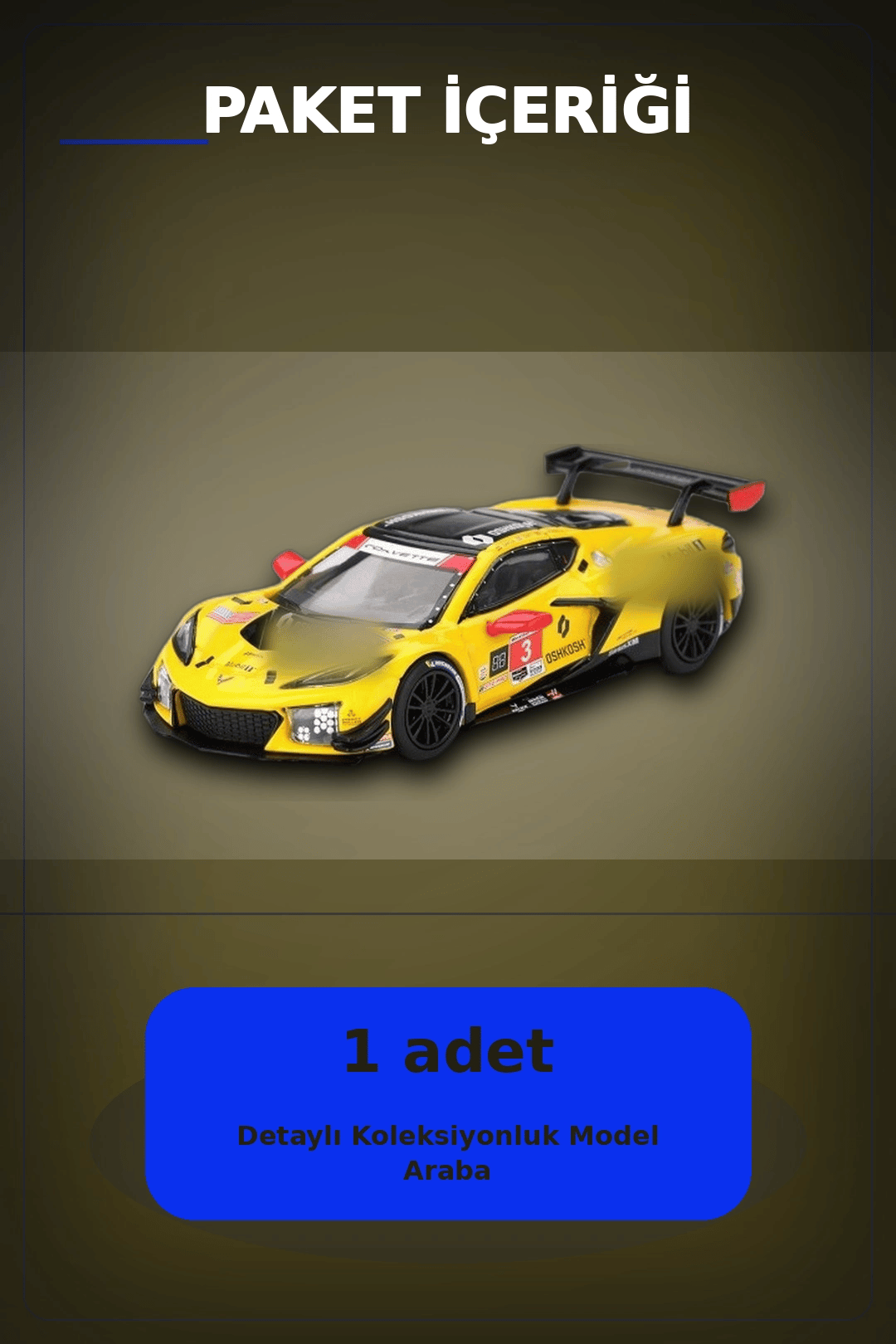 1/64 Chevrolet Corvette Z06 GT3 Yarış Arabası - 2025 IMSA Daytona Modeli BX-313376