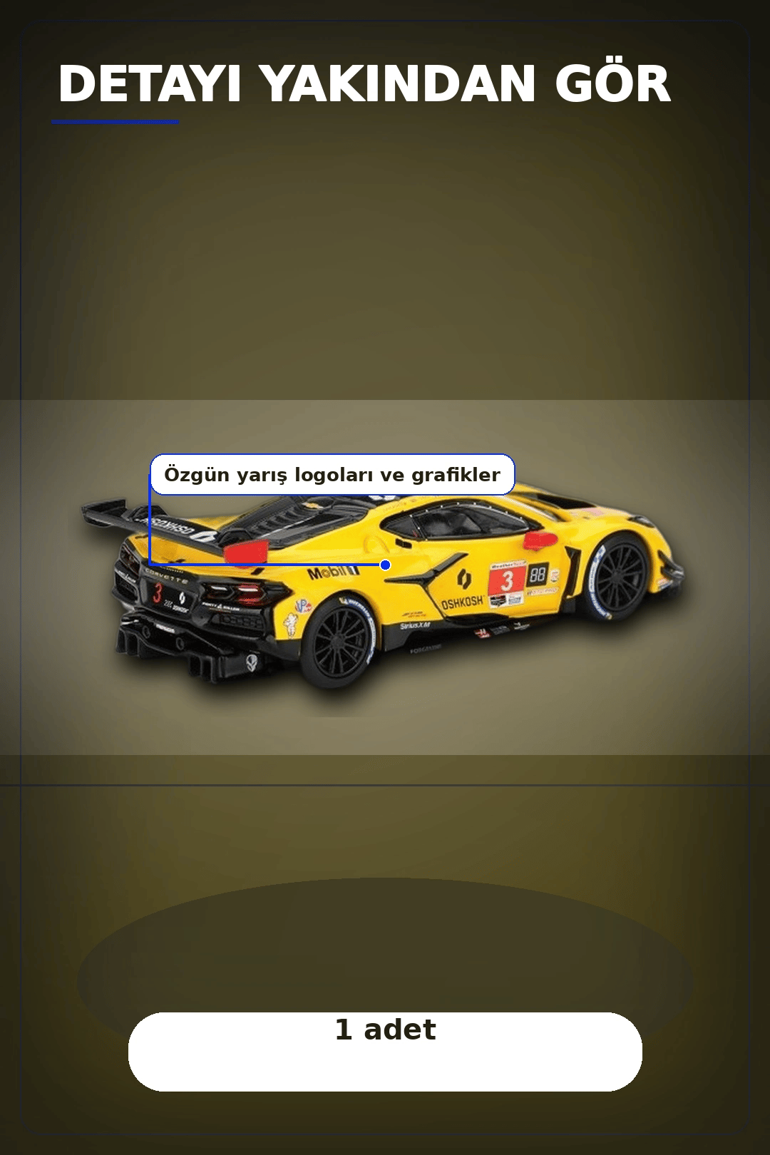 1/64 Chevrolet Corvette Z06 GT3 Yarış Arabası - 2025 IMSA Daytona Modeli BX-313376