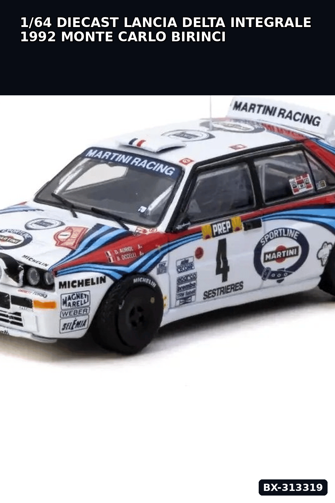 1/64 Diecast Lancia Delta Integrale 1992 Monte Carlo Birincisi Auriol Model Araba BX-313319