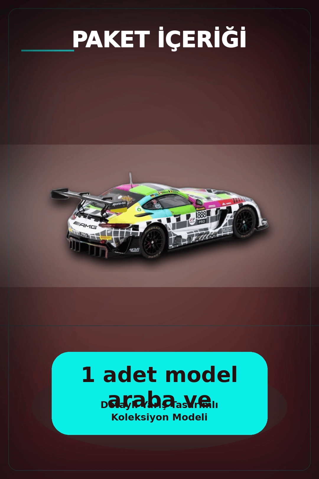 1/64 Diecast Mercedes-AMG GT3 Yarış Arabası - 2025 Bathurst 12h GruppeM Racing 3 Pilot BX-313343