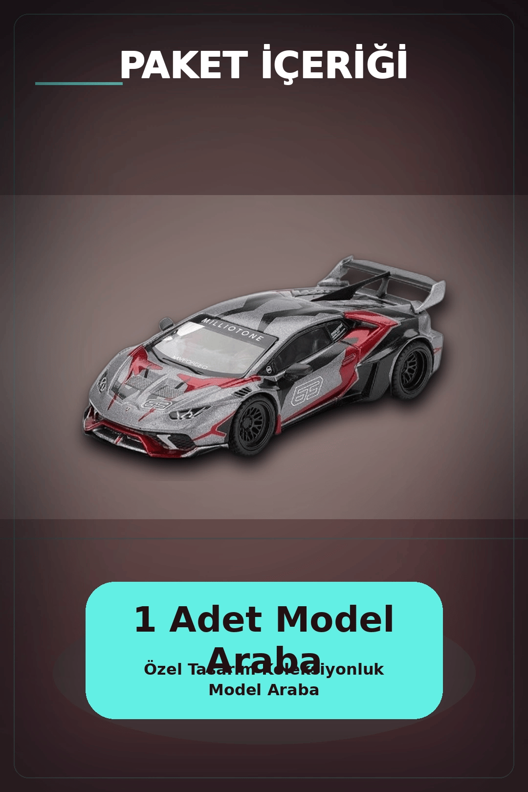 1/64 Metal Diecast LB Works Lamborghini Huracan GT Ronin - Tekli Koleksiyonluk Model Araba BX-313399
