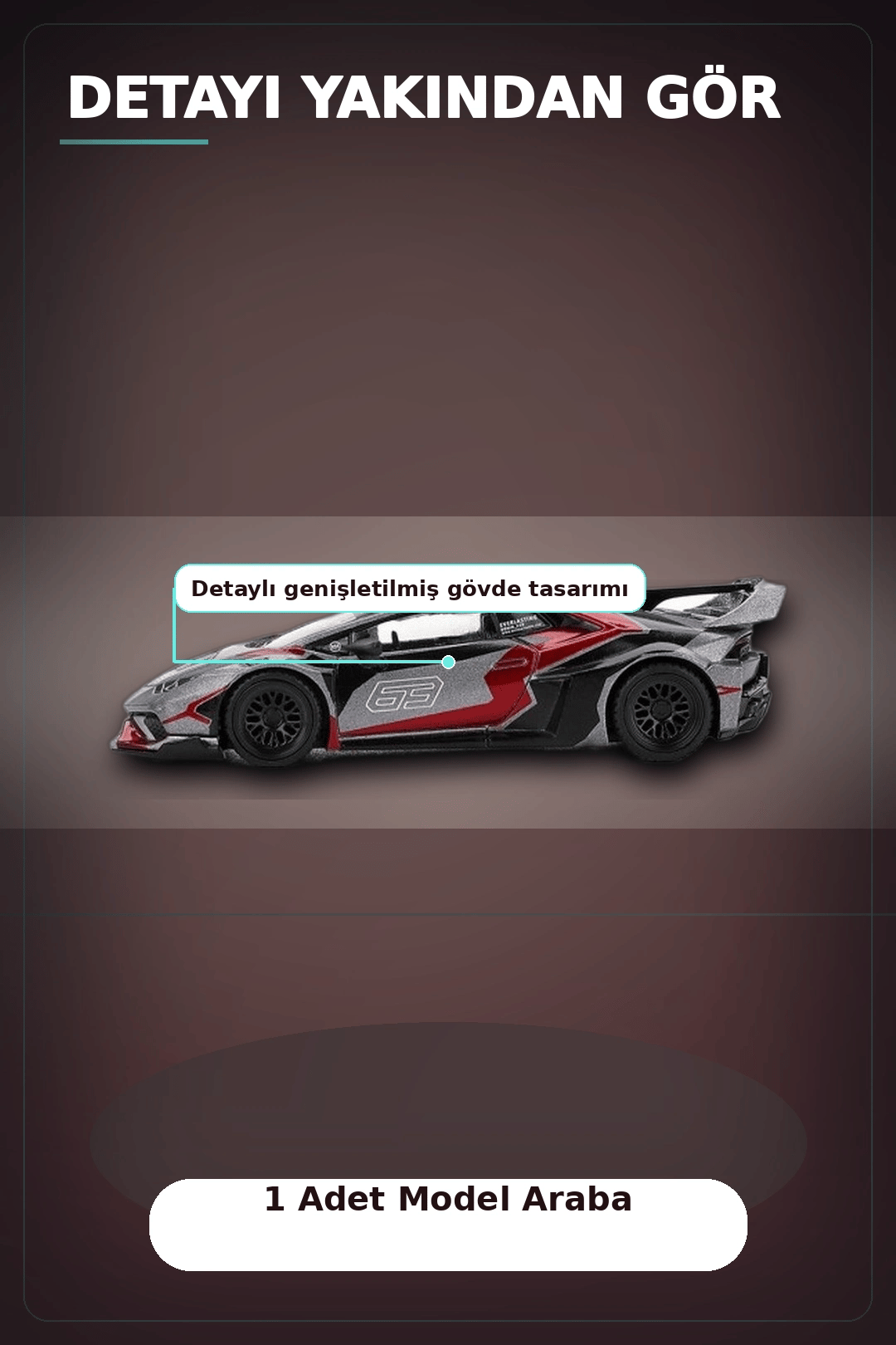 1/64 Metal Diecast LB Works Lamborghini Huracan GT Ronin - Tekli Koleksiyonluk Model Araba BX-313399