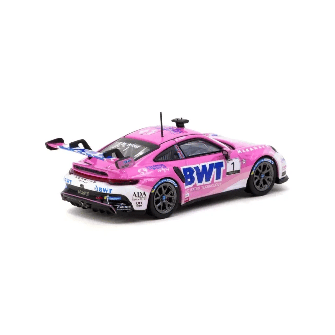 1/64 Ölçek Diecast Porsche 911 GT3 Cup 992 Yarış Arabası - 2024 Mobil 1 Supercup BX-313333