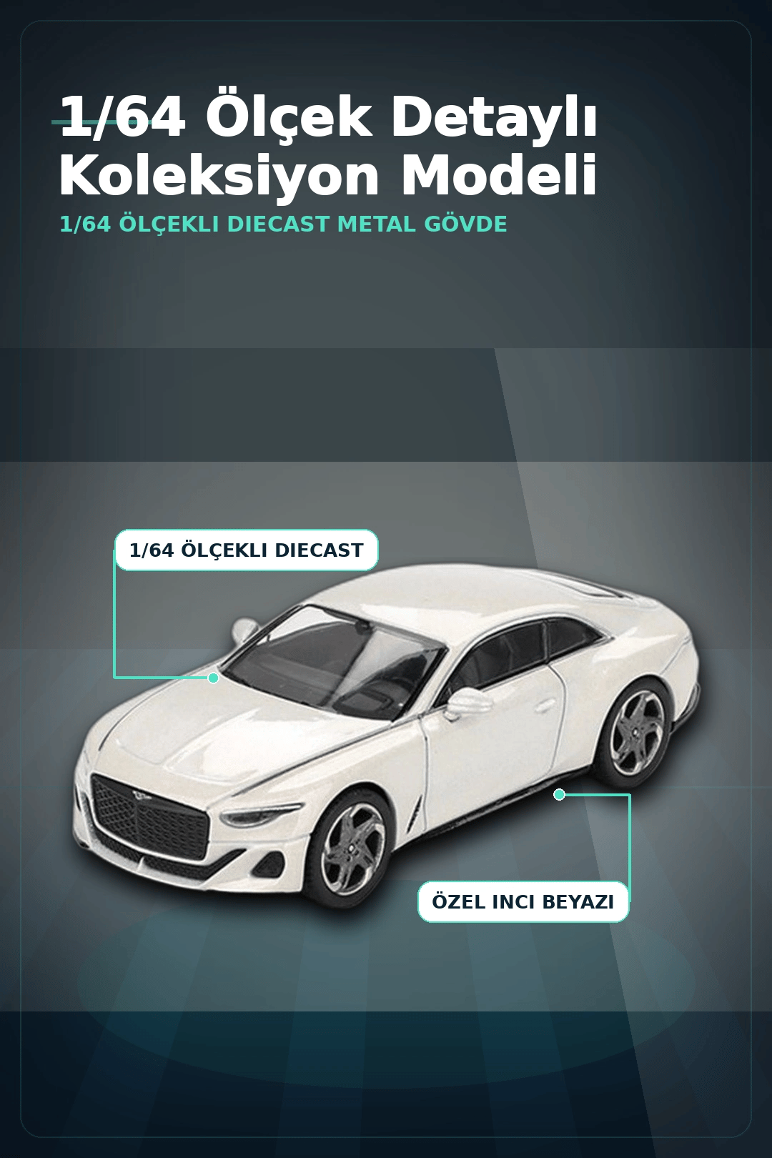1/64 Ölçekli Metal Diecast Model Bentley Batur Bonneville Pearl Araba Koleksiyon BX-313379