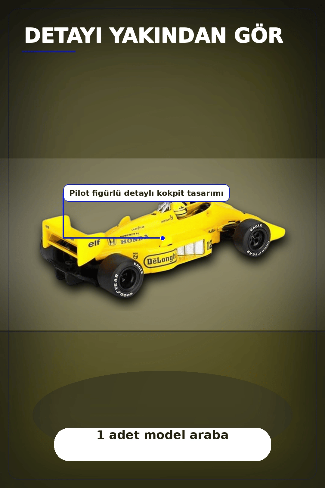 1987 Monaco GP Birincisi Ayrton Senna Lotus 99T #12 1/64 Olcekte Model Araba BX-313381