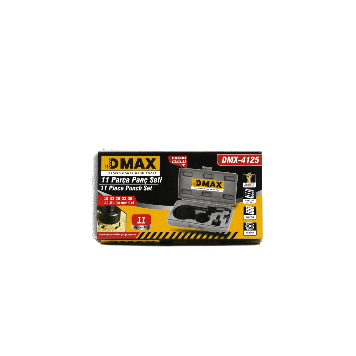 1in1 Buat Açma Panç Seti Metal - Ahşap - Pvc - Alçıpan - Pls. 19-22-29-32-38-44-51-64mm Bx40