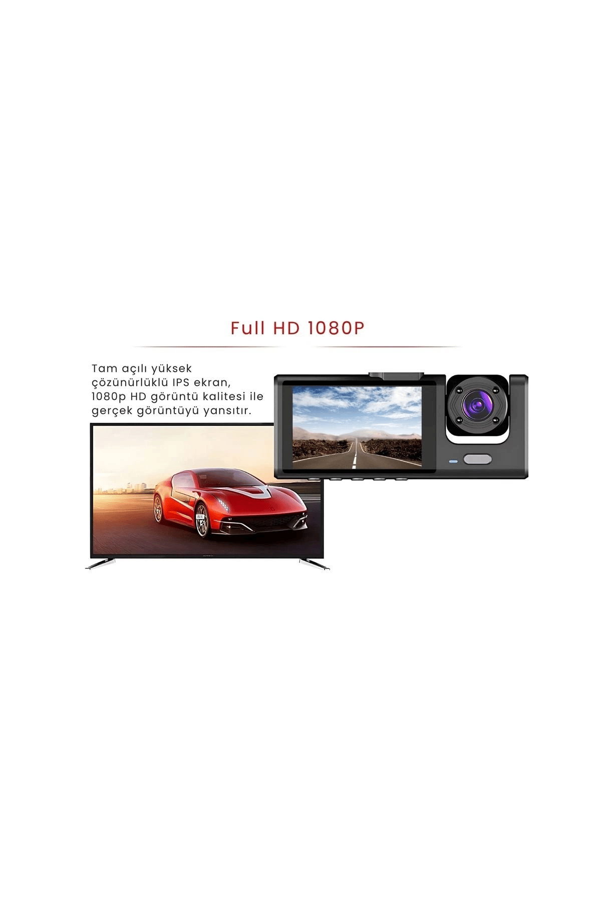 1s Wifi / App /1920p Fhd/ 170° Ultra Geniş Açı/gece Görüş/ G-sensörü 3 Kameralı Araç Kamerası(2025)