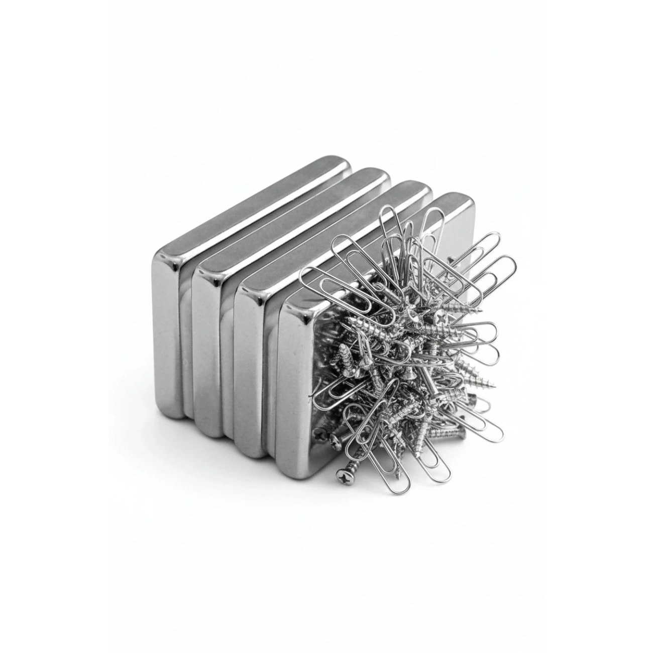 2 adet 40x20x5mm Neodyum Magnet Güçlü N35 Mıknatıs Köşeli Nikel Kaplama