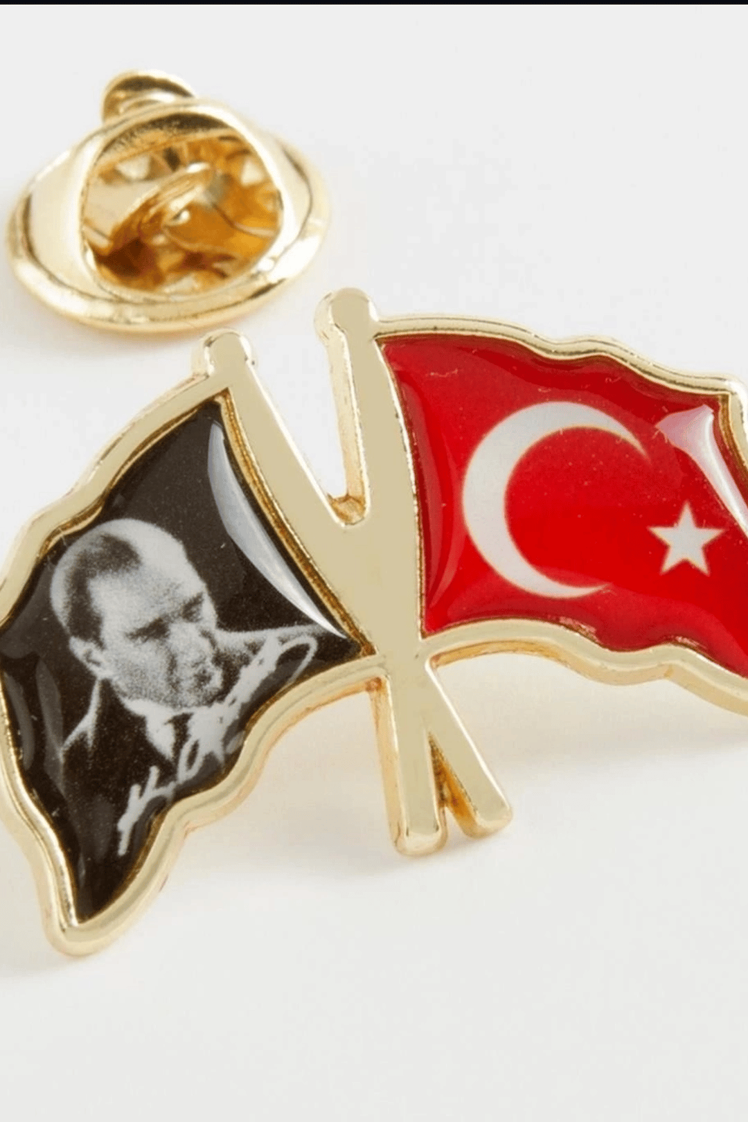 2 cm Metal Atatürk Ay Yıldız Yaka Rozeti - Tekli Paket, Günlük Kullanıma Uygun BX-313731