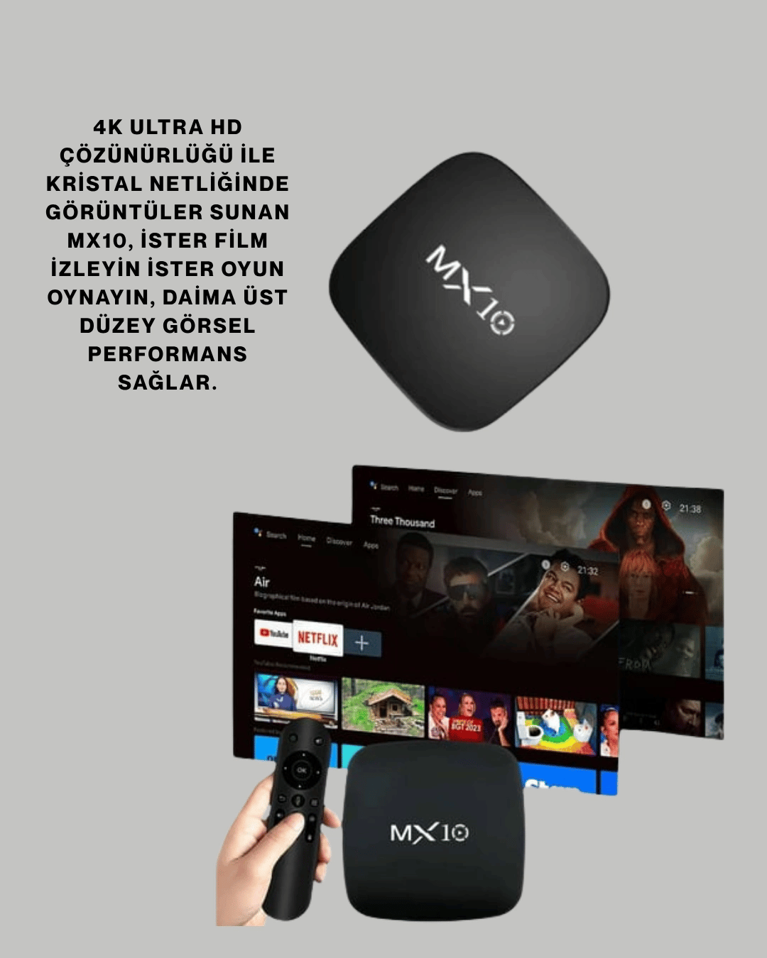 2 GB RAM 8 GB Hafıza 4K Video Destekli Android Medya Cihazı