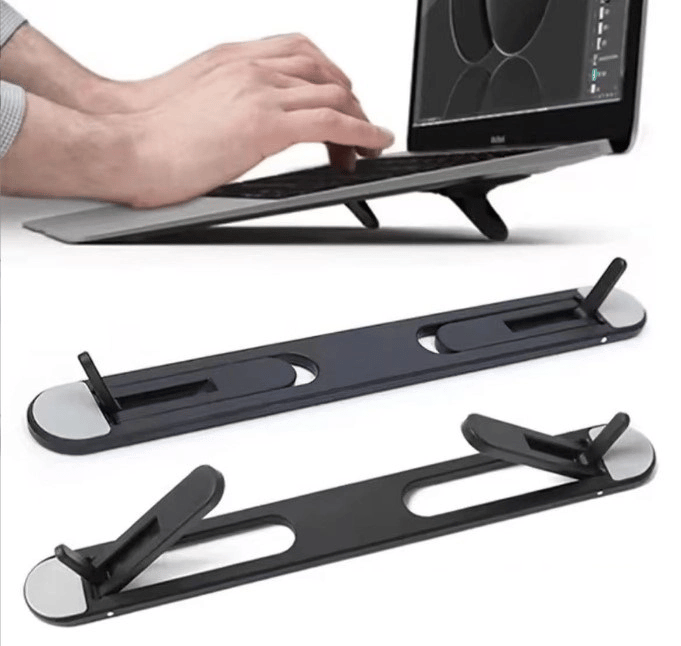 2 Kademeli Katlanabilir Ve Yapışkanlı Laptop Standı Siyah Bx40