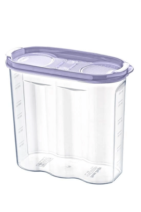 2 Kapaklı Ölçekli Erzak Kuru Gıda Saklama Kutusu Kabı - 1,7 Litre - Sa935 Bx40