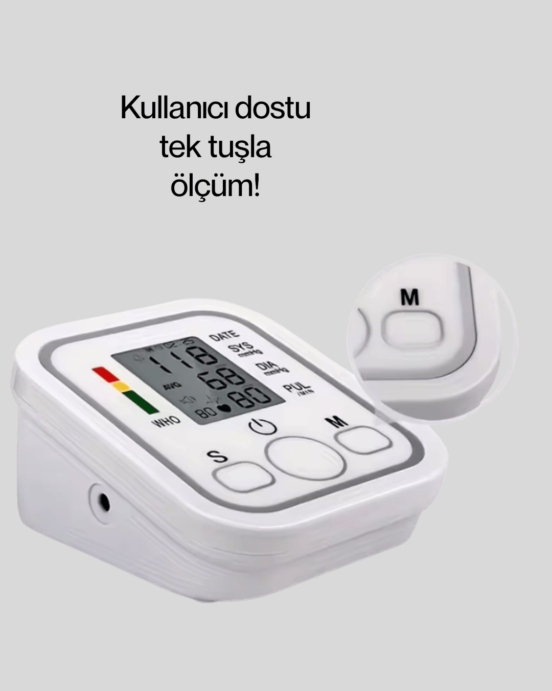 2 Kullanıcı Hafızalı USB Uyumlu Tansiyon Ölçer