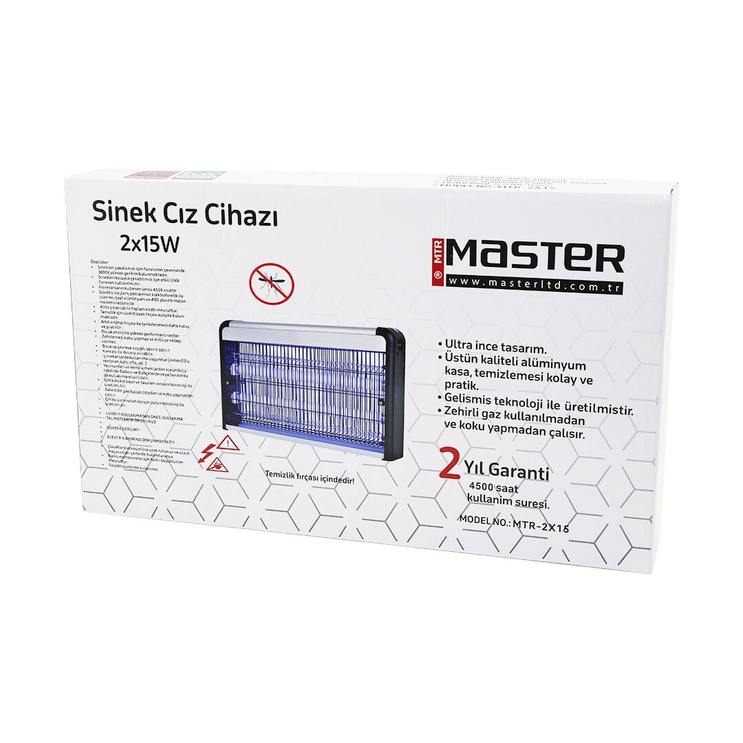 2 Ledli Sinek Öldürücü Cız Cihazı 30wyapışkanlı 47.5x9x5x29cm100m2 Etkinlik Alanı Mtr-2x15y Bx40