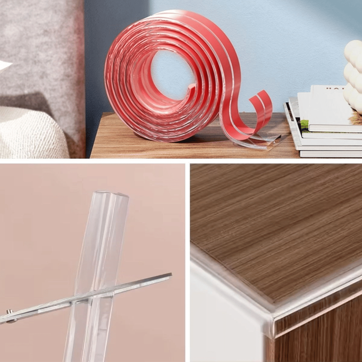 2 Metre Kenar Koruyucu Şerit, Silikon Şeffaf Masa Köşe Koruyucu Güçlü Bant Bx40