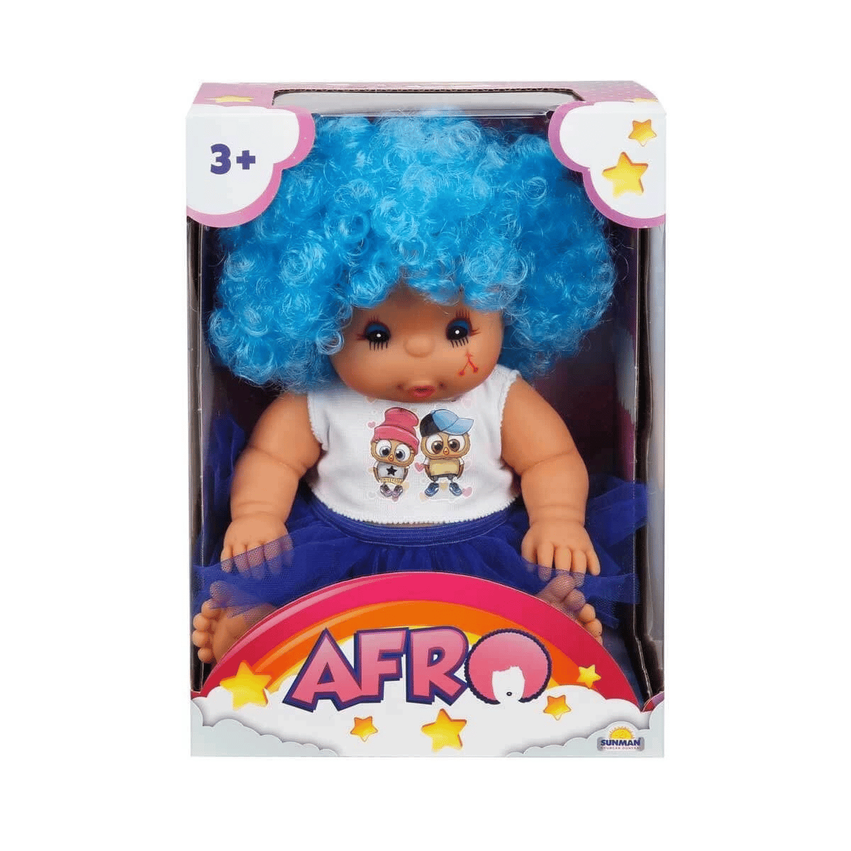 20040 Afro Kıvırcık Saçlı Bebek 23 cm - Stokta Olan Renk Gönderilir