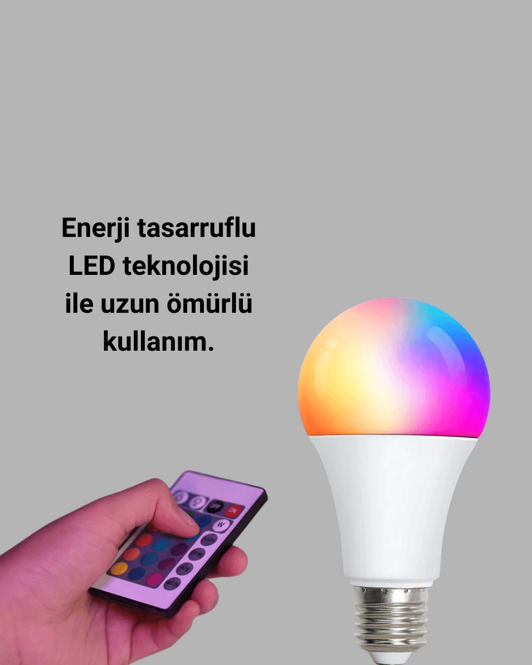 2025 RGB LED Ampul Uzaktan Kumandalı Renkli Işık A Kalite
