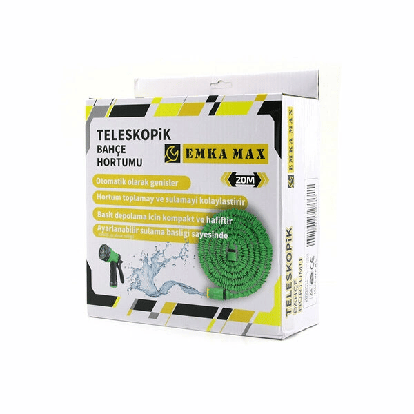 20mt Teleskopik Uzayan Bahçe Hortumu 7 Fonksiyon Ayarlı Tetikli Tabanca Bx40