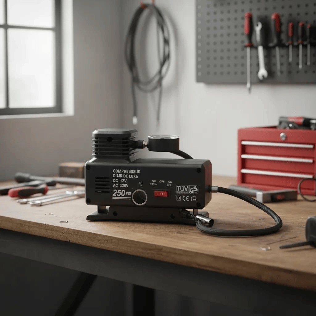 250 PSI Oto Hava Kompresörü - 220V ve 12V Uyumlu Yol Yardım Lastik Şişirme Pompası