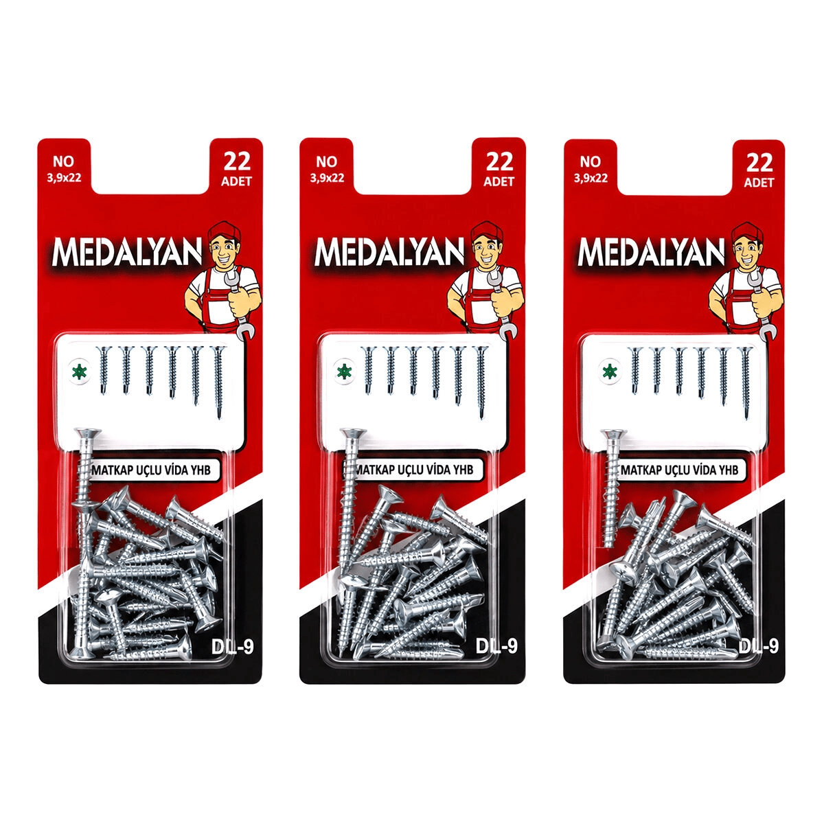 264 Adet 3.9x22 Matkap Uçlu Vida Yhb 12x22pcs Bx40
