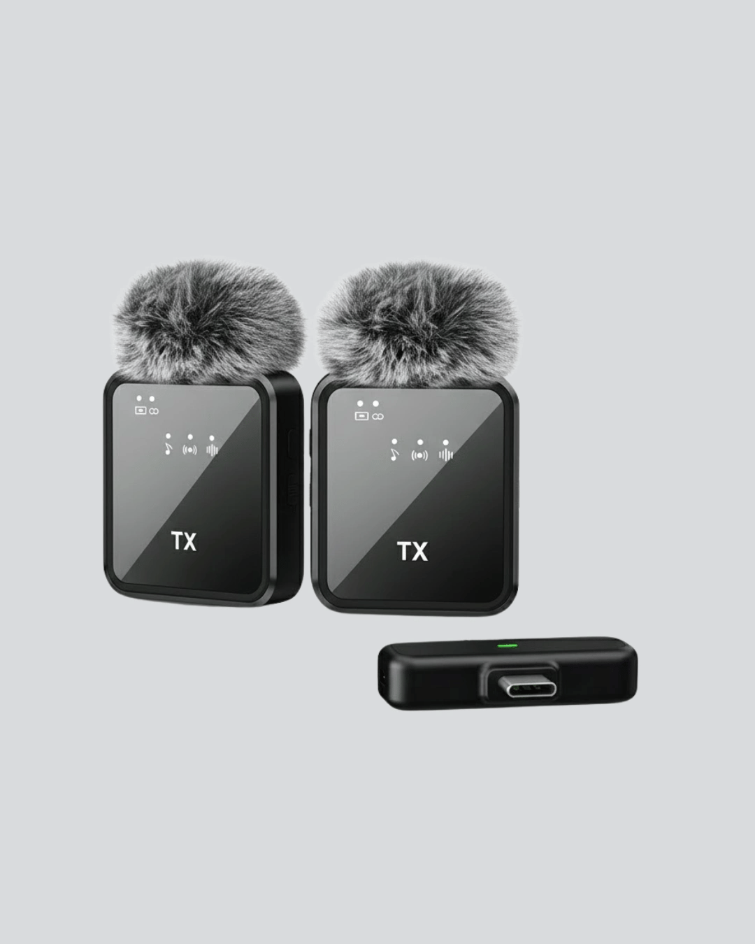 2in1 Kablosuz Yaka Mikrofonu iOS ve Android Uyumlu