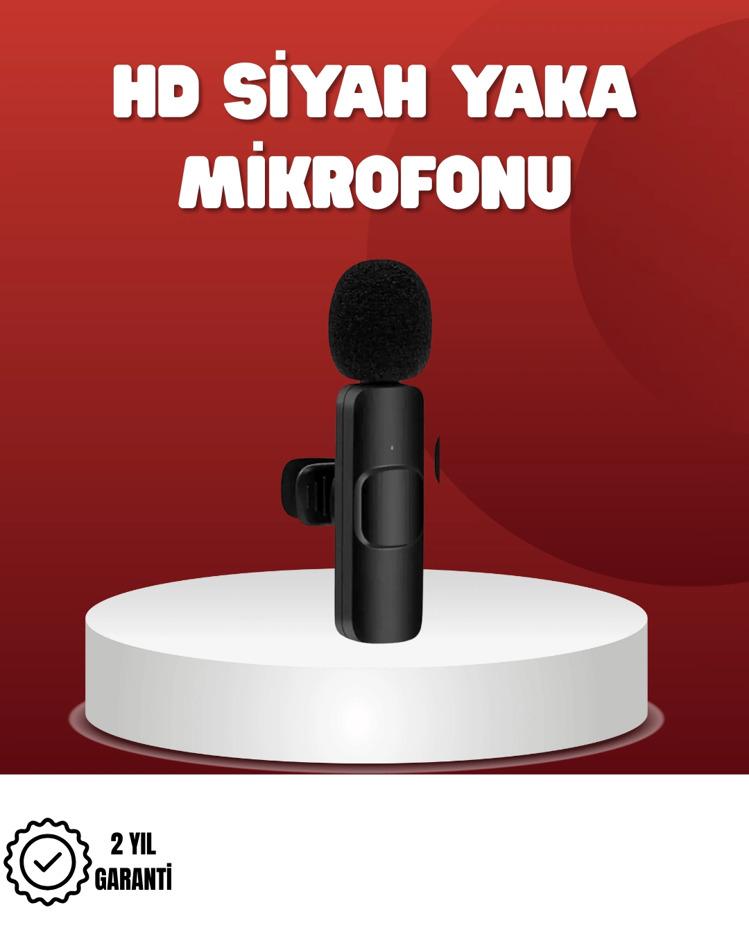 2’li Kablosuz Yaka Mikrofonu iPhone İçin Profesyonel Video Ses
