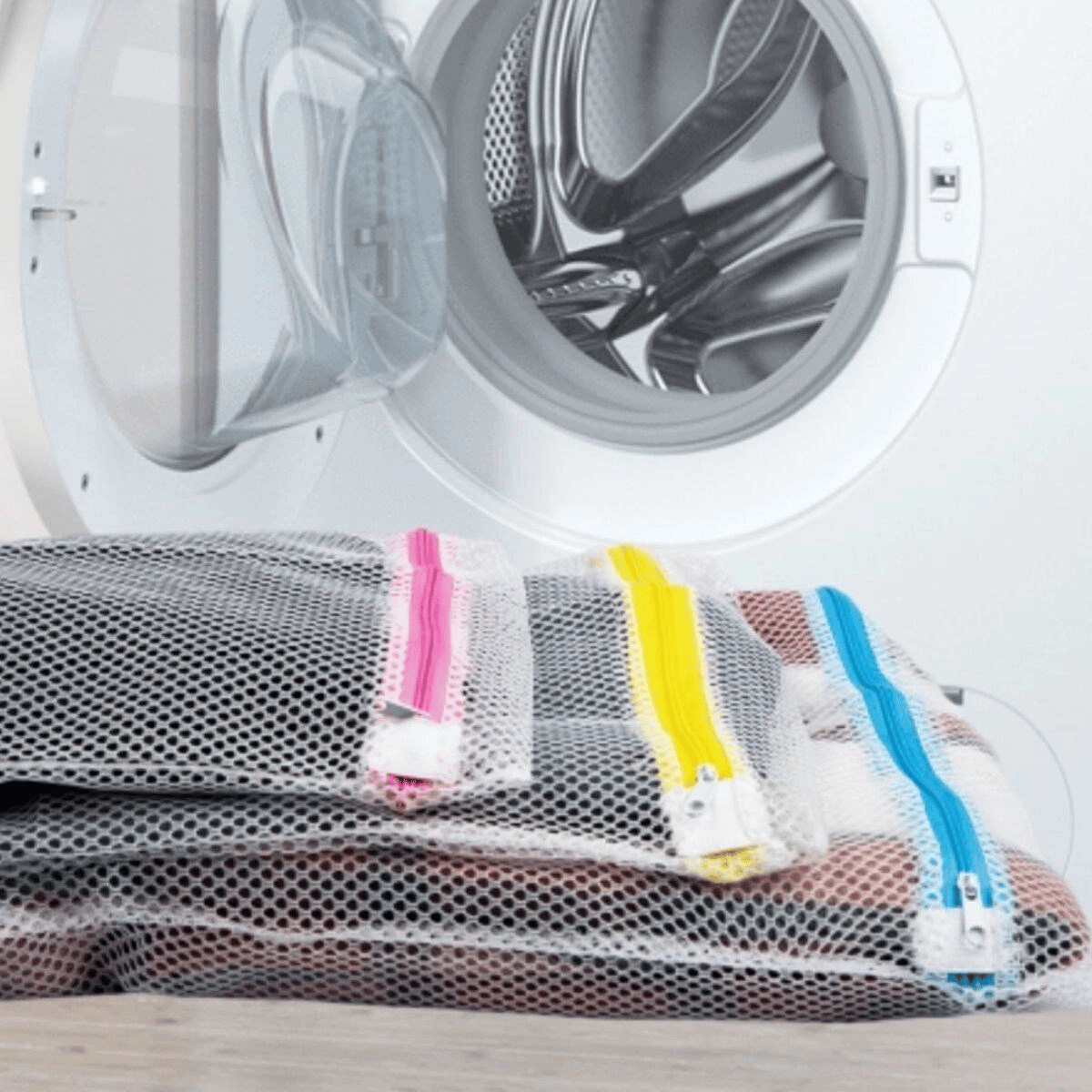 3 Adet Çamaşır Yıkama Filesi Renkli Fermuarlı 3 Boy Bx40