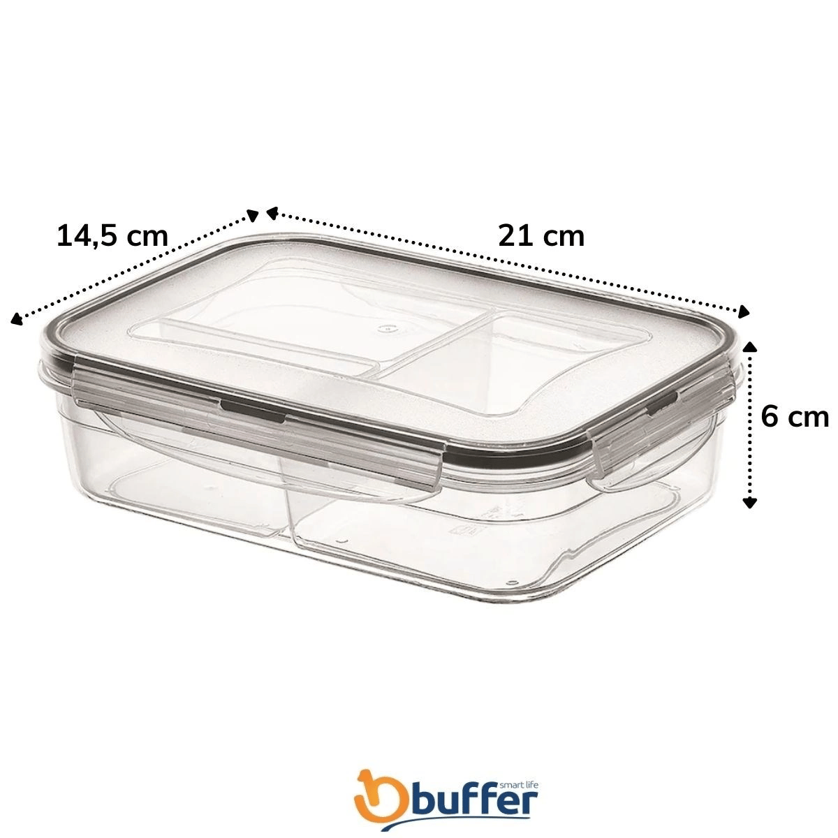 3 Bölmeli Kilitli Kapaklı 1 Litre Erzak Saklama Kabı Lc-510 Bx40