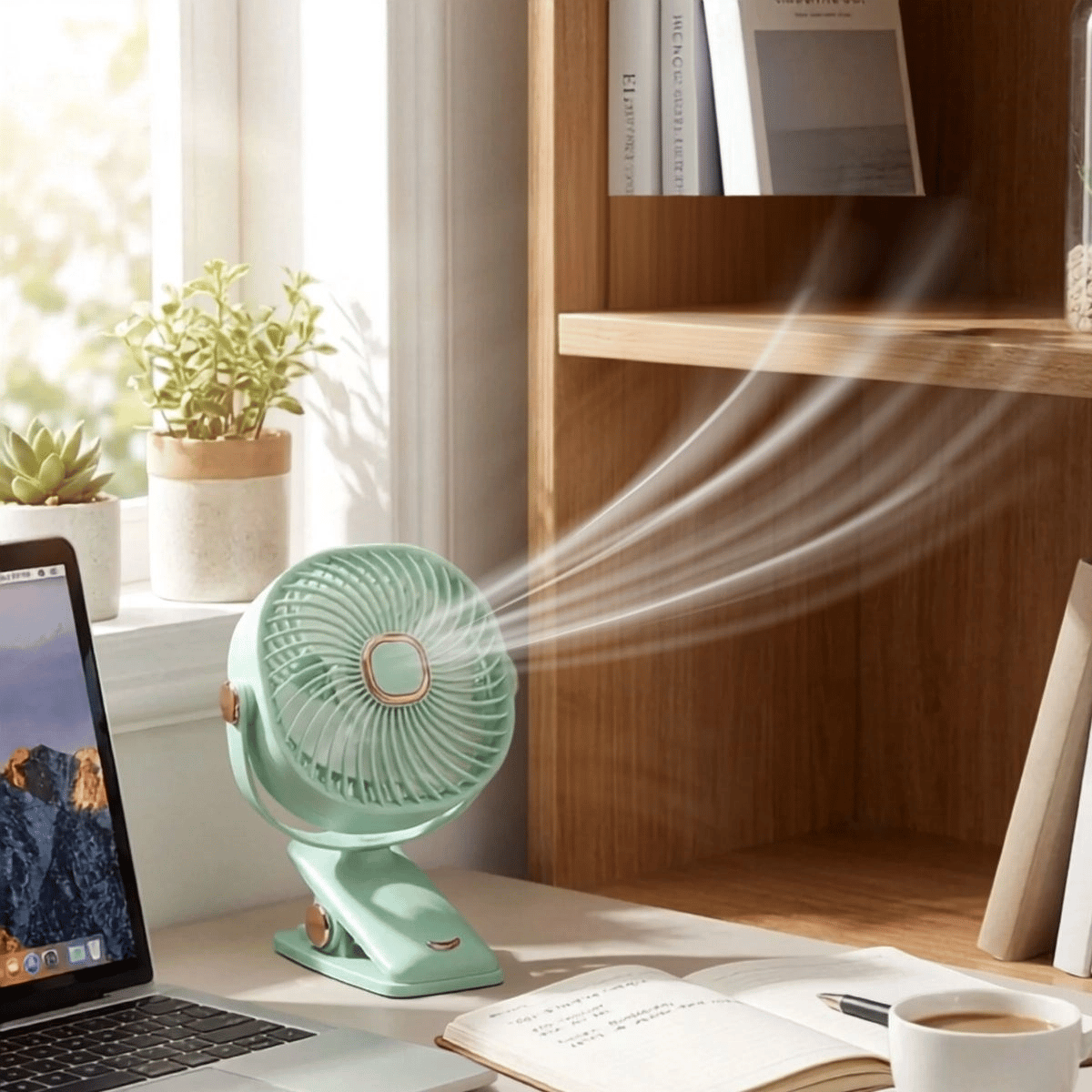 3 Kademeli Mandallı Masaüstü Fan – 360° Tam Tur Dönebilen Oynar Başlıklı Duvara Monte Edilebilen Mini Fan Zb113 Bx40