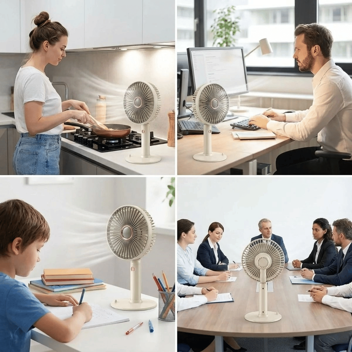 3 Kademeli Masaüstü Fan – Telefon Tutuculu Standlı Taşınabilir Mini Fan Zb161 Bx40